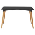 Τραπέζι Natali pakoworld MDF μαύρο-πόδια φυσικό 120x80x76εκ - Image 2