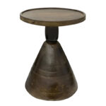 Βοηθητικό τραπέζι Spello Inart μασίφ mango ξύλο σε καρυδι απόχρωση Φ38x46εκ - Image 2