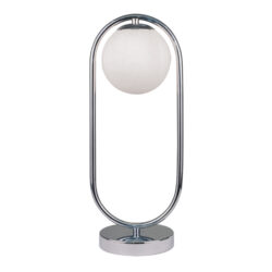 InLight Επιτραπέζιο φωτιστικό σε χρώμιο απόχρωση και λευκή οπαλίνα 1XG9 D:40cm (3017-CH)