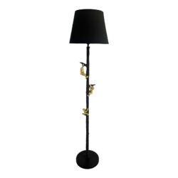Φωτιστικό δαπέδου Zacro Inart E27 μαύρο-χρυσό μέταλλο Φ37x164.5εκ