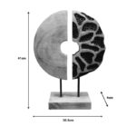 Επιτραπέζιο διακοσμητικό Ostor I Inart φυσικό-μαύρο μάνγκο ξύλλο-μέταλλο 30.5x9x41εκ - Image 2