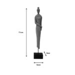 Επιτραπέζιο διακοσμητικό φιγούρα Rezina I Inart φυσικό μάνγκο ξύλο-μέταλλο 14x8x71εκ - Image 2