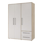 Ντουλάπα ρούχων Razol pakoworld τρίφυλλη λευκό-sonoma μελανίνης 144.5x59x200εκ