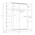 Ντουλάπα ρούχων Bekerk pakoworld τετράφυλλη μαύρο-oak μελαμίνης 200x61.5x190.5εκ - Image 5