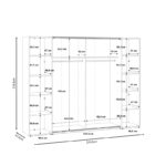 Ντουλάπα ρούχων Verzo pakoworld τετράφυλλη λευκό μελαμίνης 270.5x61.5x210.5εκ - Image 5