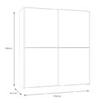 Ντουλάπα ρούχων Noez I pakoworld δίφυλλη με ράφια σε λευκή απόχρωση 170.5x61x190.5εκ - Image 7