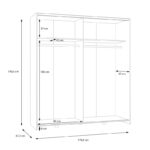 Ντουλάπα ρούχων Noez I pakoworld δίφυλλη με ράφια σε λευκή απόχρωση 170.5x61x190.5εκ - Image 8