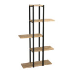 Επιδαπέδια ραφιέρα Ploko pakoworld oak μελαμίνης-μαύρο μέταλλο 60x24.7x111εκ