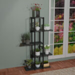 Επιδαπέδια ραφιέρα Ploko pakoworld ανθρακί μελαμίνης-μαύρο μέταλλο 60x24x110εκ - Image 2