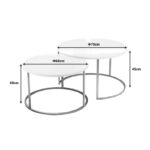 Τραπέζια σαλονιού Solme pakoworld σετ 2τεμ κρεμ μελαμίνης-χρυσό μέταλλο - Image 4