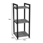 Επιδαπέδια ραφιέρα Harvey pakoworld μαύρο μέταλλο και μελαμίνη σε φυσική απόχρωση 33x28x70εκ - Image 6