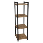 Επιδαπέδια ραφιέρα Harvey pakoworld μαύρο μέταλλο και μελαμίνη σε φυσική απόχρωση 33x28x100εκ - Image 2