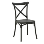 Καρέκλα Crossie pakoworld στοιβαζόμενη pp σε ανθρακί απόχρωση 38x46.5x82εκ