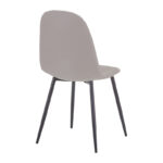 Καρέκλα Bella pakoworld ανοιχτό γκρι ύφασμα-πόδι μαύρο μέταλλο 43x52x88εκ - Image 2