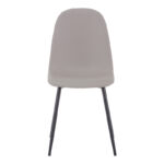 Καρέκλα Bella pakoworld ανοιχτό γκρι ύφασμα-πόδι μαύρο μέταλλο 43x52x88εκ - Image 4