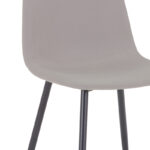 Καρέκλα Bella pakoworld ανοιχτό γκρι ύφασμα-πόδι μαύρο μέταλλο 43x52x88εκ - Image 5