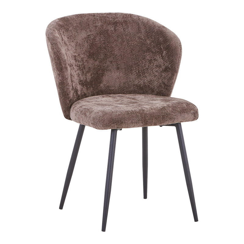 327-000019 Καρέκλα Karg pakoworld καφέ ύφασμα-πόδι μαύρο μέταλλο 57x62x80εκ