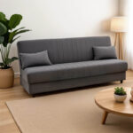 Καναπές-κρεβάτι με αποθηκευτικό χώρο τριθέσιος Romina pakoworld ανθρακί ύφασμα 190x75x85εκ - Image 2