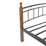 Κρεβάτι Clarive pakoworld ξύλο σε καρυδί απόχρωση-μαύρο μέταλλο 160x200εκ - Image 5