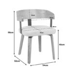 Πολυθρόνα Anesy pakoworld μέταλλο-ξύλο με ύφασμα σε μπεζ απόχρωση 53.5x51x72εκ - Image 6