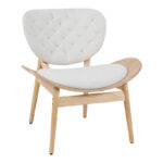 Πολυθρόνα Udalle pakoworld ξύλο σε φυσική απόχρωση με μπεζ ύφασμα 77x70x81εκ