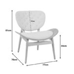 Πολυθρόνα Udalle pakoworld ξύλο σε φυσική απόχρωση με μπεζ ύφασμα 77x70x81εκ - Image 6