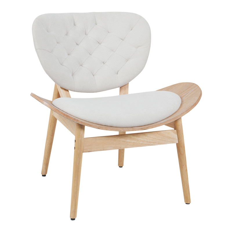 332-000038 Πολυθρόνα Udalle pakoworld ξύλο σε φυσική απόχρωση με μπεζ ύφασμα 77x70x81εκ