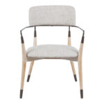 Πολυθρόνα Sentana pakoworld μέταλλο-ξύλο και ύφασμα σε μπεζ-καφέ απόχρωση 56.5x56x79εκ - Image 4