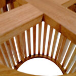 Βάση τραπεζιού εσωτερικού χώρου Galy pakoworld mindi ξύλο σε φυσική απόχρωση Φ60x75εκ - Image 5