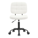 Καρέκλα γραφείου Sedia pakoworld pu σε λευκή απόχρωση 50x50x75-85εκ - Image 4
