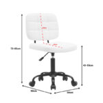 Καρέκλα γραφείου Sedia pakoworld pu σε λευκή απόχρωση 50x50x75-85εκ - Image 8