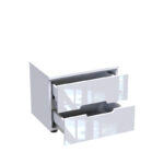Κομοδίνο Afina pakoworld mdf σε λευκή glossy απόχρωση 50x35x41εκ - Image 2