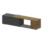 Σύνθετο σαλονιού Poelfy pakoworld σε ανθρακί-oak απόχρωση 170x37.5x42εκ - Image 3