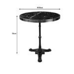 Τραπέζι μαρμάρινο Andeket pakoworld μαντέμι σε μαύρη-χρυσή απόχρωση Φ70x72εκ - Image 3