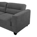 Γωνιακός καναπές δεξιά γωνία Camile pakoworld ύφασμα σε ανθρακί απόχρωση 270x174x95εκ - Image 4