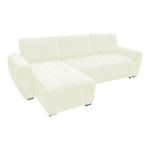 Γωνιακός αναστρέψιμος καναπές-κρεβάτι Vivad pakoworld ύφασμα σε μπεζ απόχρωση 275x164x91εκ