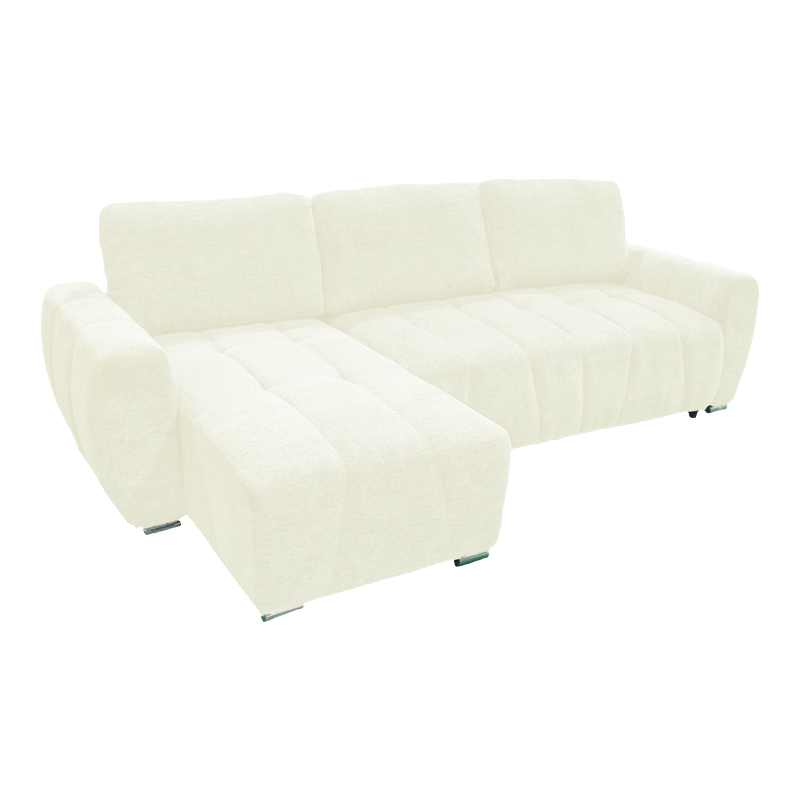 371-000009 Γωνιακός αναστρέψιμος καναπές-κρεβάτι Vivad pakoworld ύφασμα σε μπεζ απόχρωση 275x164x91εκ