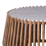 Τραπέζι σαλονιού Mable pakoworld mango ξύλο σε φυσική απόχρωση με επιφάνεια μαρμάρου Φ80x45εκ - Image 4