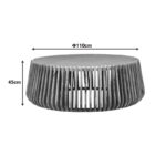 Τραπέζι σαλονιού Mable pakoworld mango ξύλο σε φυσική απόχρωση με επιφάνεια μαρμάρου Φ120x45εκ - Image 5