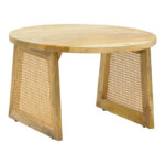 Τραπέζι Tamarind pakoworld ξύλο mango-φυσικό rattan σε φυσική απόχρωση Φ65x40εκ - Image 2