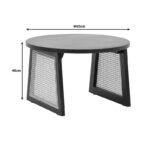 Τραπέζι Tamarind pakoworld ξύλο mango-φυσικό rattan σε φυσική απόχρωση Φ65x40εκ - Image 3