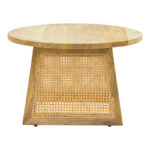 Τραπέζι Tamarind pakoworld ξύλο mango-φυσικό rattan σε φυσική απόχρωση Φ65x40εκ - Image 5