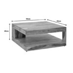 Τραπέζι Stolic pakoworld μασιφ ξύλο sheesham σε καρυδί απόχρωση 90x90x40εκ - Image 3