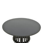 Τραπέζι σαλονιού Radiane pakoworld μασίφ ξύλο ακακίας σε μαύρη απόχρωση Φ80x40εκ - Image 3