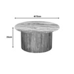 Τραπέζι σαλονιού Sergy pakoworld σετ 2 τμχ μασίφ ξύλο ακακίας σε φυσική απόχρωση με επιφάνεια μαρμάρου - Image 5