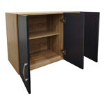 Πατάρι ντουλάπας τρίφυλλο Lego pakoworld σε sonoma-ανθρακί απόχρωση 90x41.5x60εκ - Image 2