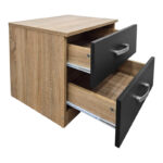 Κομοδίνο Athos pakoworld σε sonoma-ανθρακί απόχρωση 48x40x41.5εκ - Image 2