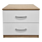 Κομοδίνο Athos pakoworld σε sonoma-λευκή απόχρωση 48x40x41.5εκ - Image 3