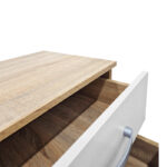 Κομοδίνο Athos pakoworld σε sonoma-λευκή απόχρωση 48x40x41.5εκ - Image 5