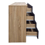 Συρταριέρα Athos pakoworld σε sonoma-ανθρακί απόχρωση 80x40x79εκ - Image 3